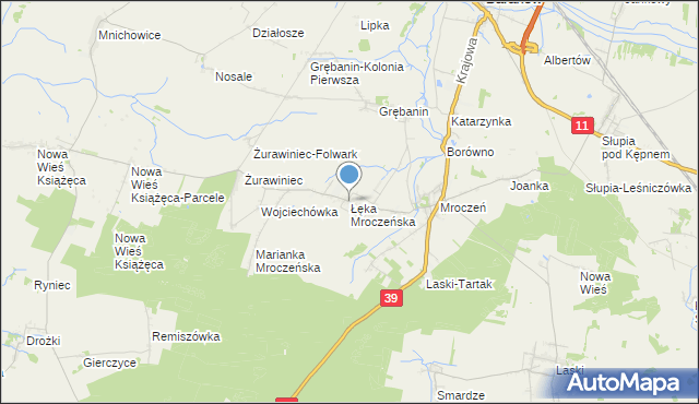 mapa Łęka Mroczeńska, Łęka Mroczeńska na mapie Targeo